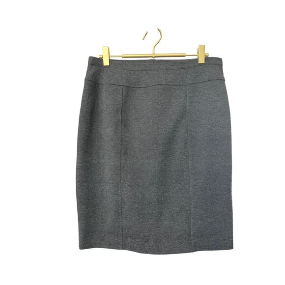 Ellen Tracy Charcoal Pull‑On Waist Skirt Slim Fit Back Vent Size M - Picture 3 of 7